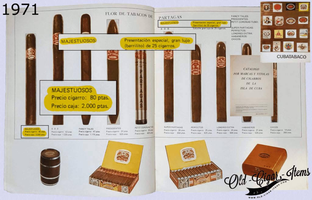 PARTAGAS Majestuosos barrel - CUBATABACO 1971