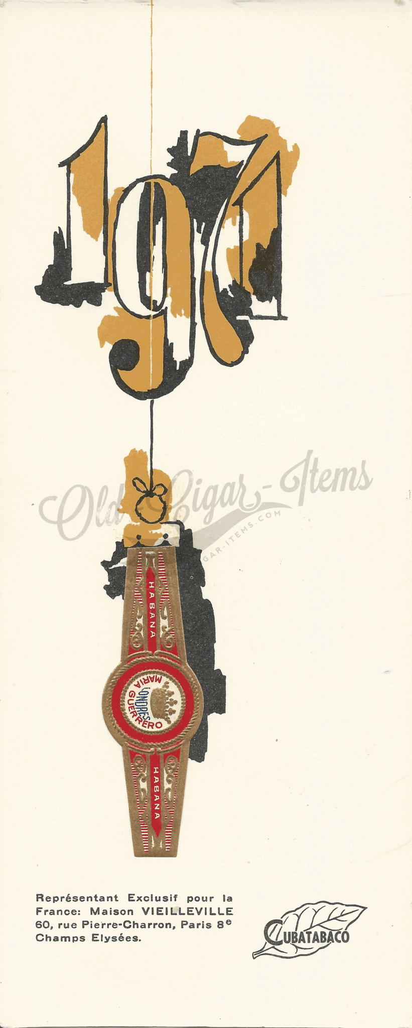CUBATABACO Carte de voeux – 1971